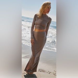 NWT With a Small Spot! Free People Cierra Set in Dark Taupe!